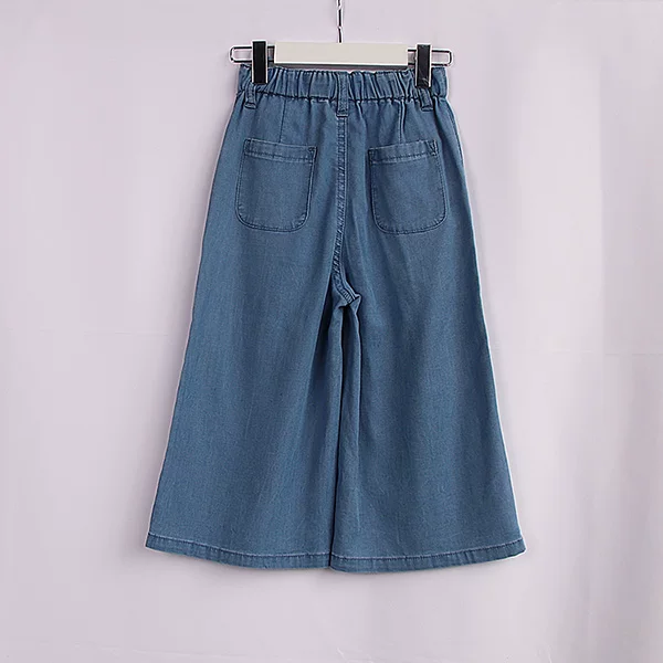 Летние дышащие джинсы, вязаные джинсовые брюки, для подростков, свободный крой