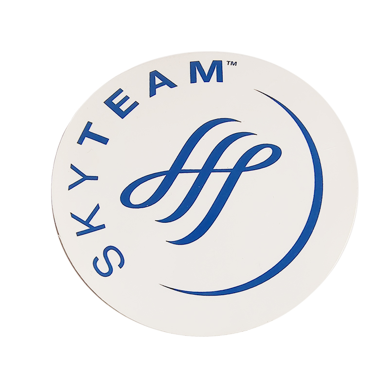 I love flying Skyteam Skyteam Air boarding travel crew Rover boxes Cartoon Plane Round Stickers