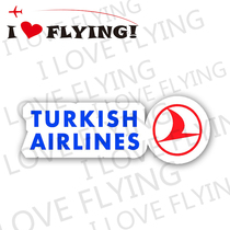 I love flying) Turkish Airlines TK Travel boarding CREW trolley case sticker tide sticker