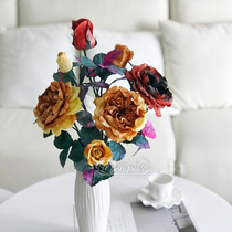High imitation Austen rose mix Float Dyed Paper Handmade DIY hand for paper floral paper art floral material bag 12 set of set