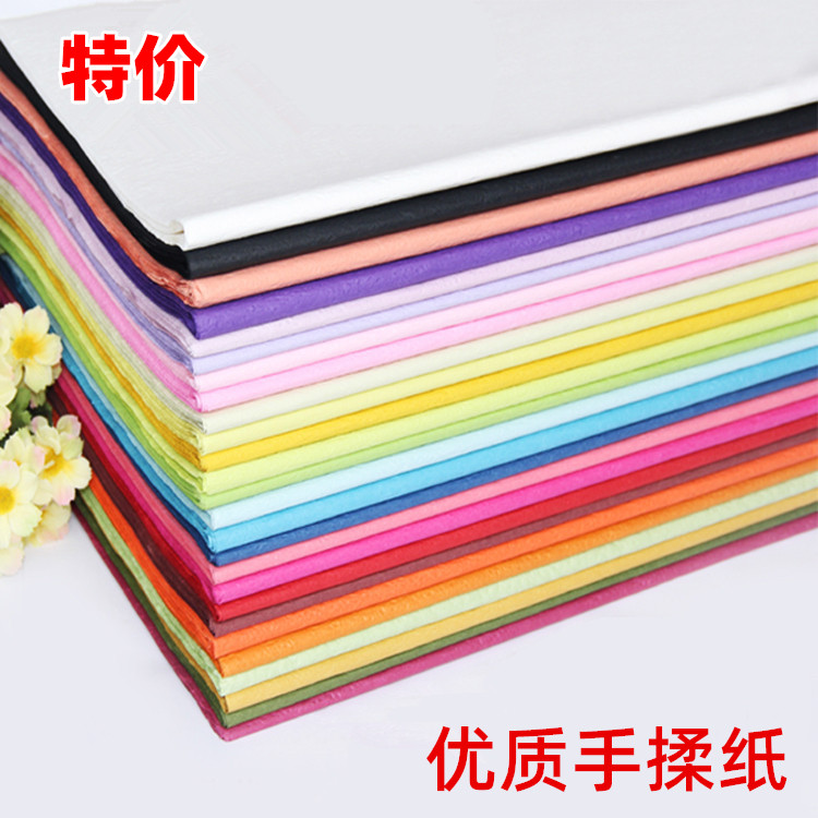 Hand kneading paper Wrinkled Paper Paper Flowers Art Paper Kawasaki Rose Paper Flowers Material Bouquet Wrapping Paper