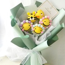 Doll Cartoon Wrinkle Paper paper Flower DIY paper art bouquet Material Package Children Teachers Day Gift ping pong Chrysanthemum Beam