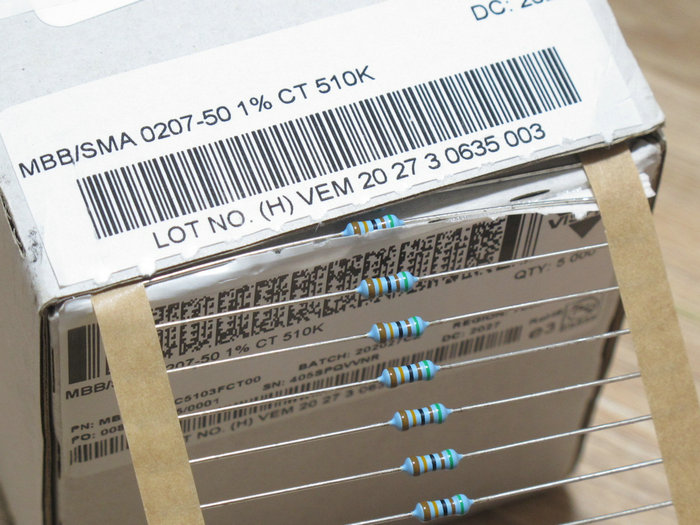 10 VISHAY-BC MBB0207 510K Resistor 1% Copper Foot Metal Film Czech