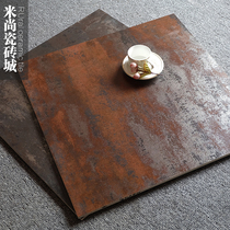 Metal glazed antique brick engineering entertainment place KTV toilet wall tile 600X600 red rust 800