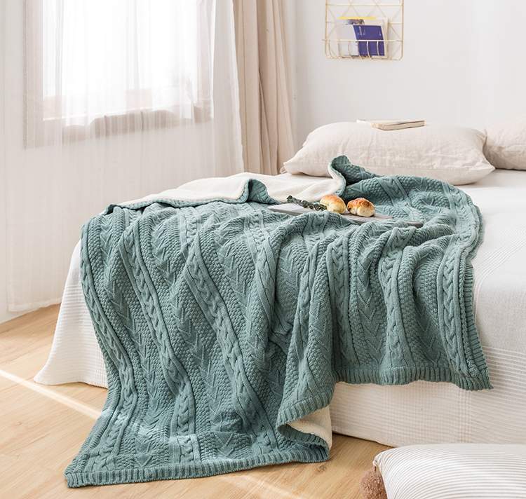 Tùy chỉnh biểu tượng in [đoạn con người] cộng với chăn khuẩn + cừu chăn bông hỗn Bắc Âu giải trí? - Ném / Chăn chăn lông nhung