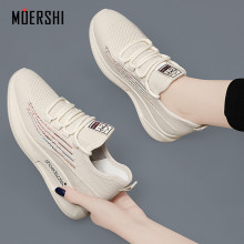 White sports shoes for women's 2024 summer new thick soled soft sole versatile dad travel lightweight casual running shoes