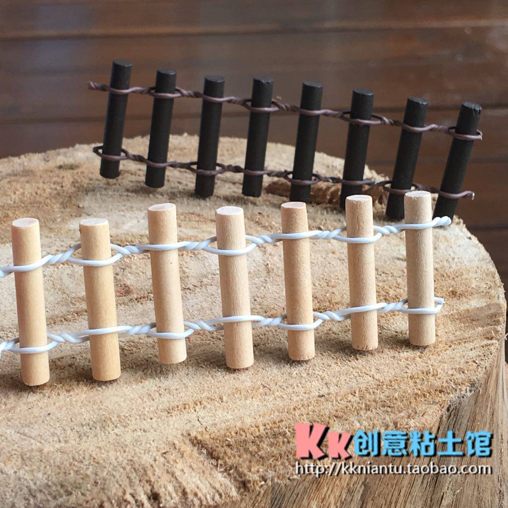 Round Wood Small Fence Log Fence Blind Box Scene Accessories Microlandscape Props Multi-Meat Flowerpots Decorative material Diy