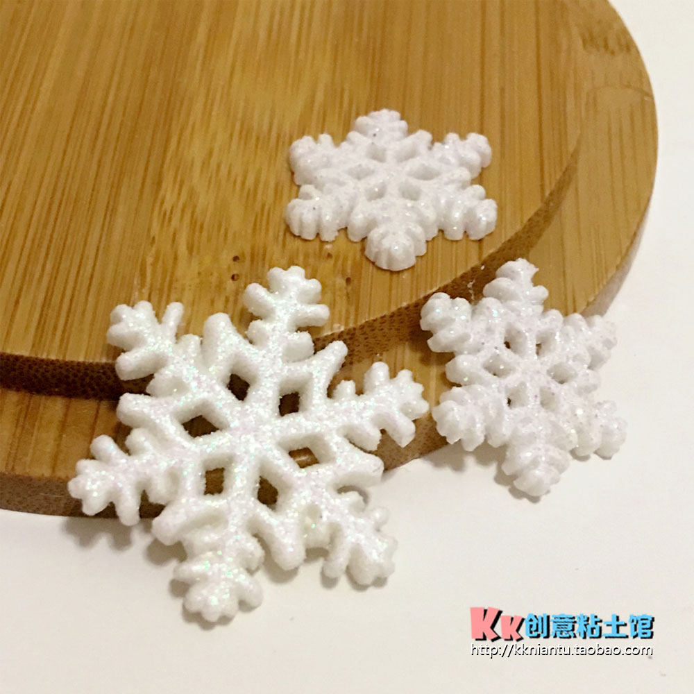 Christmas Sparkling Pink Little Snowflakes Mobile Phone Beauty Accessories Props Moss Microscape Making of Landscape Swing Piece Diy Decorations