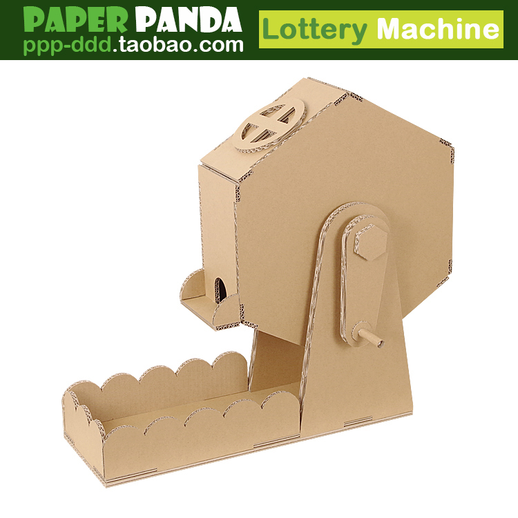 Paper Panda Lucky Draw Machine Lottery Machine Children's DIY Paper Toy Elementary School Students' Handicraft Project