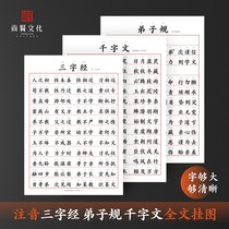 Three-character scripture disciples thousands of characters wall stickers children literacy phonetic large characters Chinese learning Enlightenment