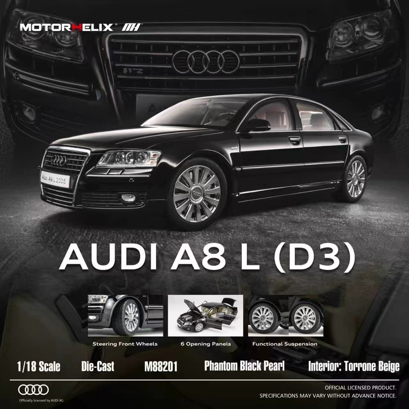 Mh Motorhelix 1/18 Audi A8L D3 2005 Alloy Car Model