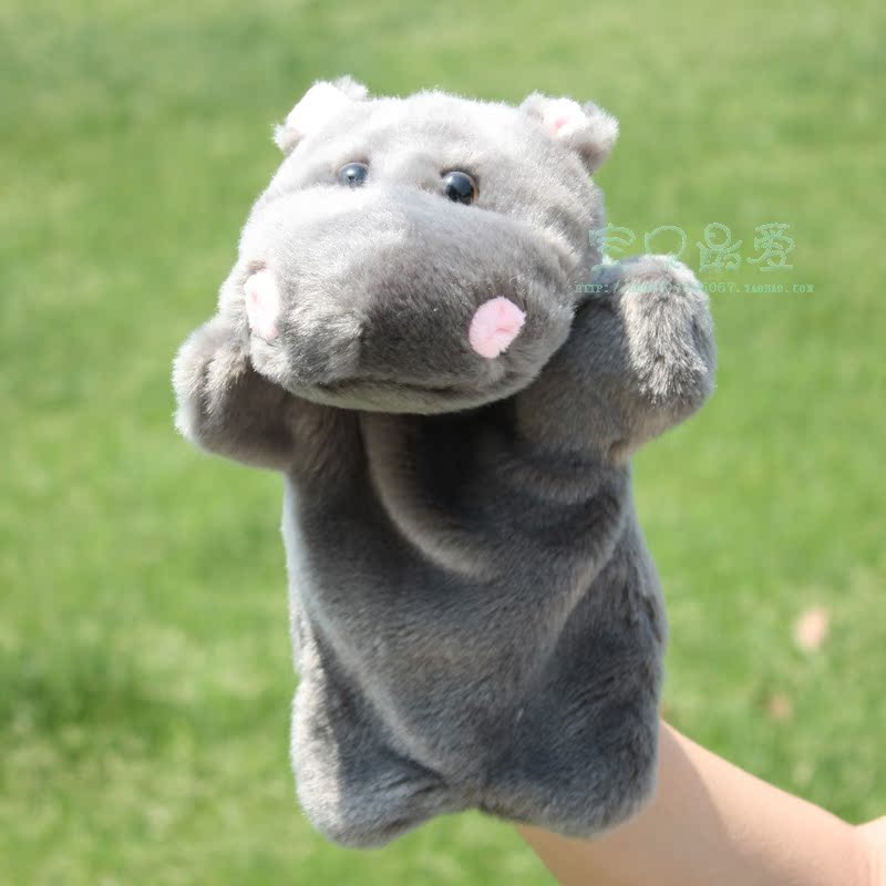 Foreign Trade River Horse Hand Puppet Children Early Teaching Plush Animal Gloves Toy Storytelling Doll Big Prop