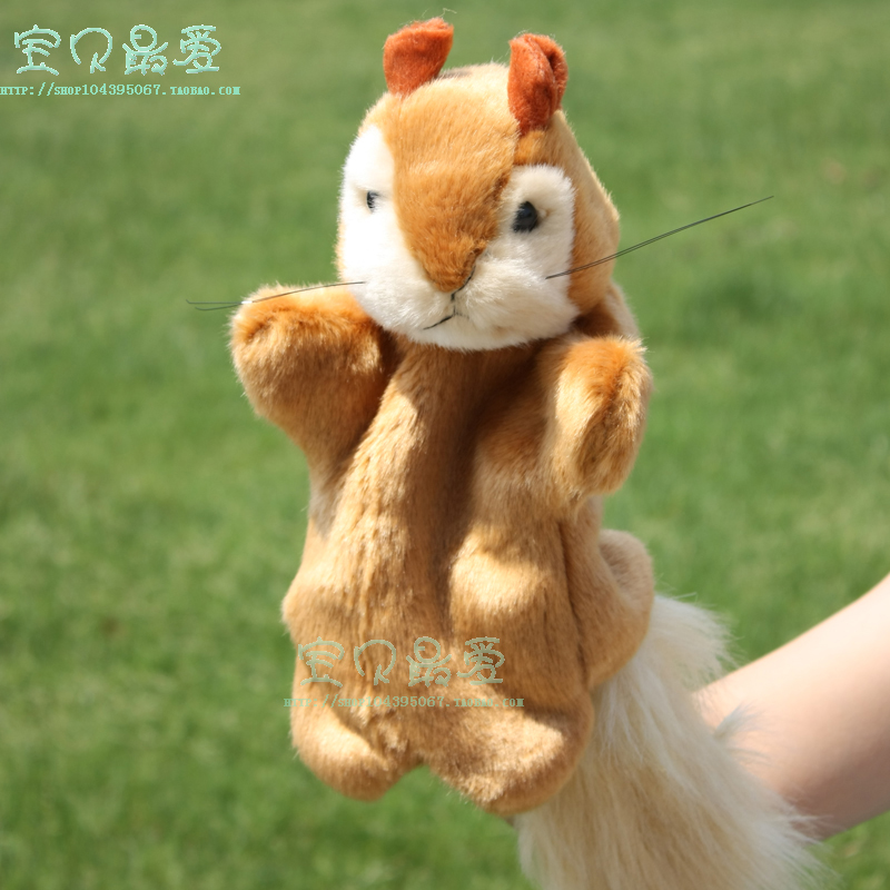 Small Squirrel Hand Puppet Children Gloves Plush Animal Toy Kindergarten Performance Storytelling Little Horse Over River Set