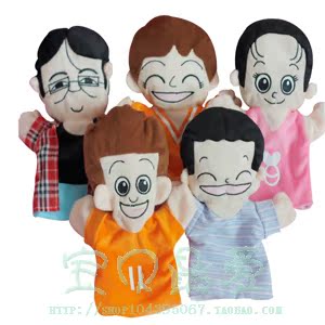 Foreign trade Export One hand puppet parent-child figures children gloves wool suede toy storytelling baby finger puppets