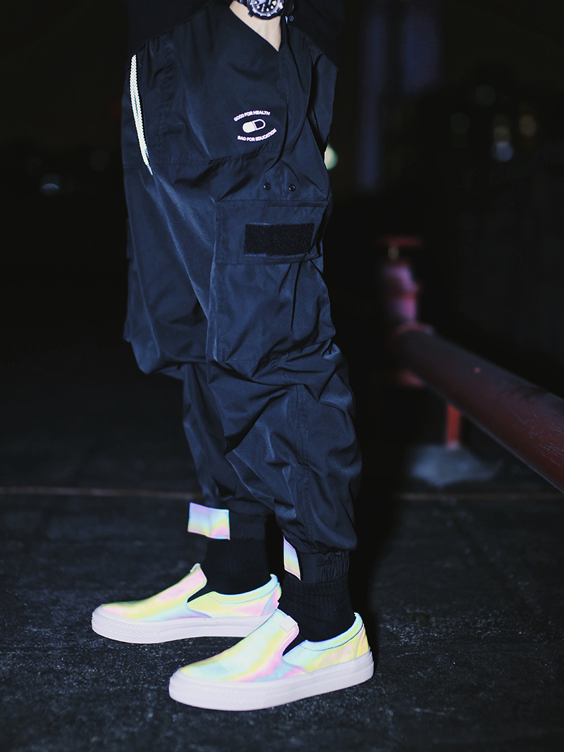 BLESS SHOE Demon Night Magic Summer Color Phản chiếu thấp Giúp giày lười Đôi giày thông thường - Giày thấp giày thể thao nam sneaker