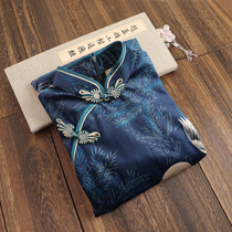 Pretty fish 2019 autumn and winter new style velvet cheongsam young girl Chinese style crane daily improvement version