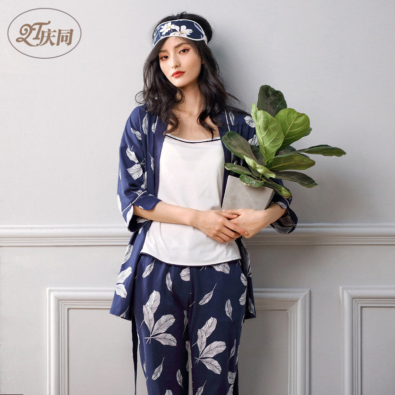 Pyjama pour femme en Coton à manches - Ref 2992405 Image 4