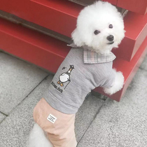 Ambaby love cute pet clothes fall winter 2020 new gentleman duck four-legged suit in small and medium sized dog chihuahua cotton coat