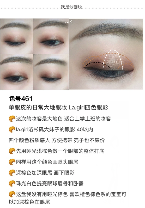 L.A. GIRL Los Angeles Girls Four-Color Eye Shadow Pearl La lagirl Eye Shadow Matte Earth Color Sơ cấp Nữ - Bóng mắt