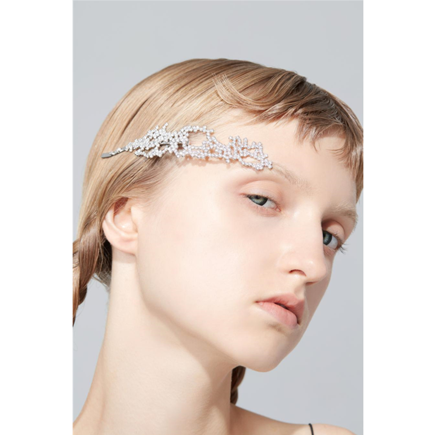 Official authorized YVMIN electronic girl series silver irregular jewelry hairpin side clip