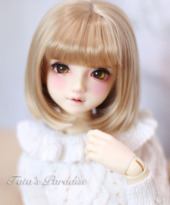 3-Point Uncle Giant Baby Bjd.Mdd.Dy Baby Wig with High Temperature Silk. Kui Gold. Air Pear Blossom Short Hair