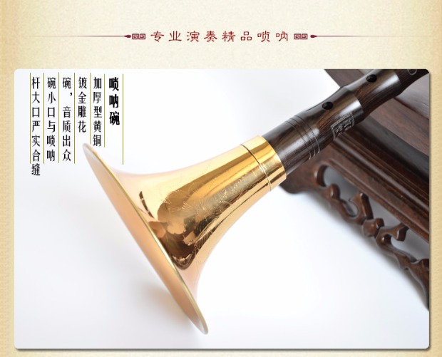 Nhạc cụ chuyên nghiệp chơi mun tiên tiến 唢呐 C / D / E / F / G / drop B để gửi đầy đủ các phụ kiện loa nhạc cụ - Nhạc cụ dân tộc tiêu trúc