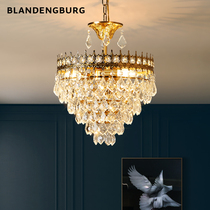 French light luxury lamp Middle-aged chandelier Modern simple retro home aisle Crystal wall lamp Net red Bedside lamp