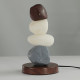 Bedside Stone Table Lamp, Vintage Zen-Style Bedroom Decorative Lighting, Designer Stone-Shaped Study Led Bedside Lamp