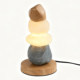 Bedside Stone Table Lamp, Vintage Zen-Style Bedroom Decorative Lighting, Designer Stone-Shaped Study Led Bedside Lamp