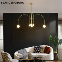 Medieval chandelier light luxury restaurant Net red lamps modern simple lighting arched bar Nordic dining room living room chandelier