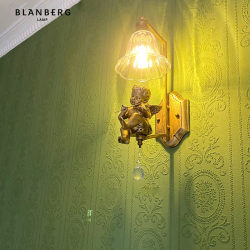 Little Angel Wall Lamp French Retro Bedside Lamp American Creative Tv Background Wall Decoration Internet Celebrity Nordic Wall Lamp