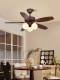 Fan Chandelier French Mid-Century Style Art Design Restaurant Bar Fan Lamp New Retro Variable Frequency Ceiling Fan Lamp