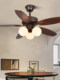 Fan Chandelier French Mid-Century Style Art Design Restaurant Bar Fan Lamp New Retro Variable Frequency Ceiling Fan Lamp