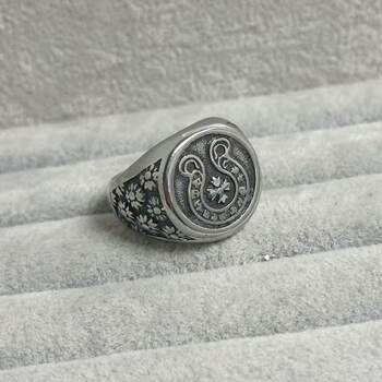 New vintage old cross hip hop trendy ring