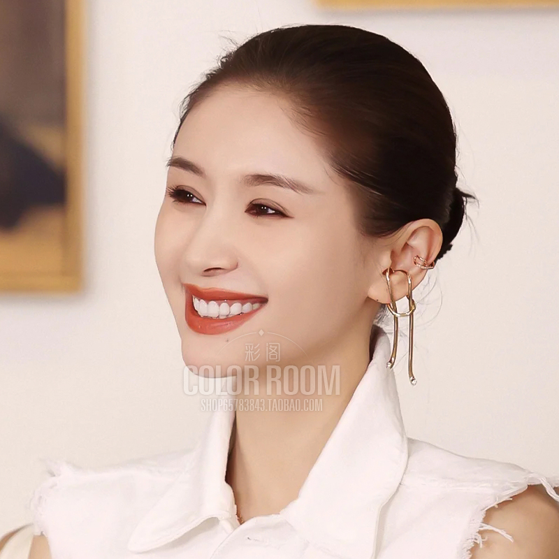 Prince Moon's Earrings Earrings Earrings Clips of Ears Clips of Ears Clips Women Summer Without Pain and Double Style Small Crowdwear-Taobao