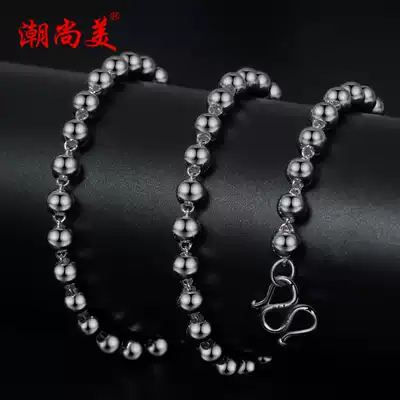 Chaoshangmei sterling silver necklace 990 feet silver plated white gold bead chain couple necklace custom long sweater chain