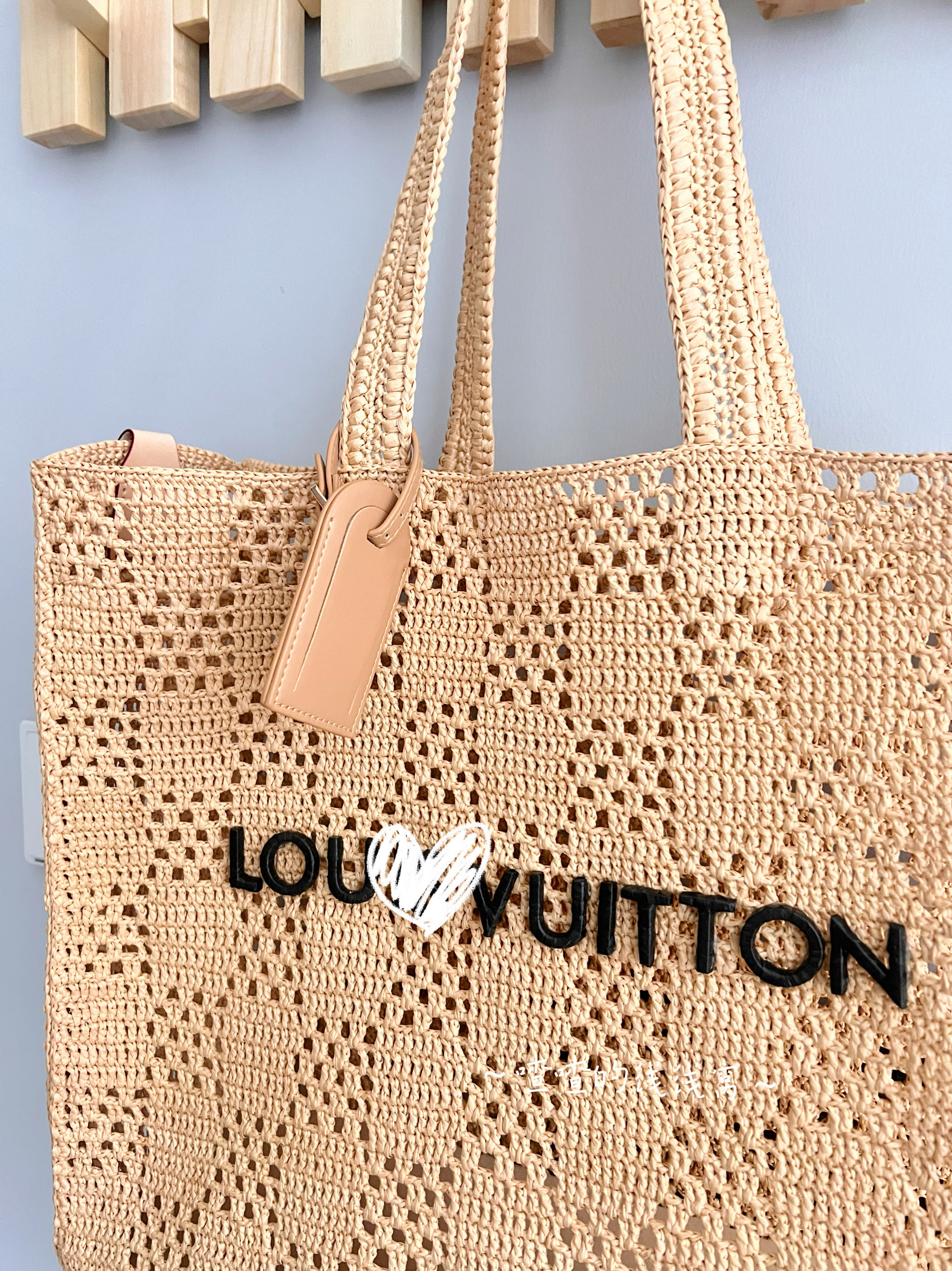 diy编织材料包 l大挎包材料包拉菲玛特棉草编镂空编织托特单肩手提喳喳的线线窝