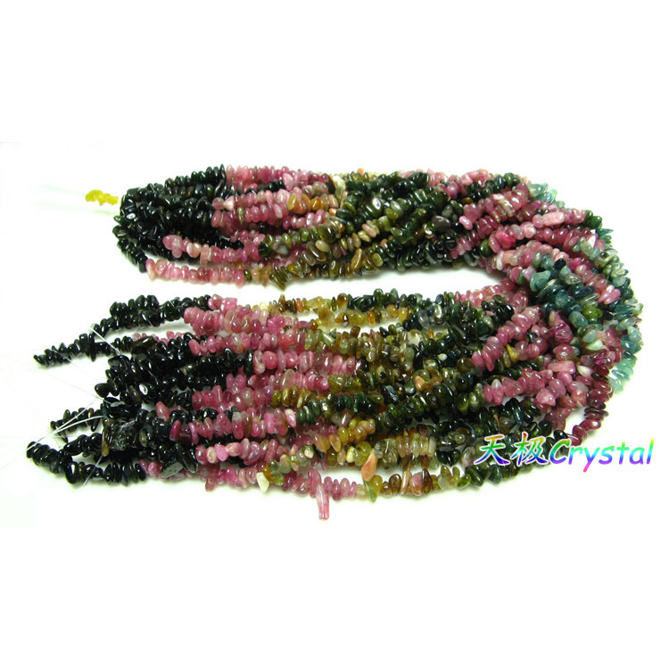 [Tianji Crystal] Exquisite Natural Tourmaline Gravel Semi-Finished Product ~ 39cm Long ~ with Holes ~ Clearance Sale