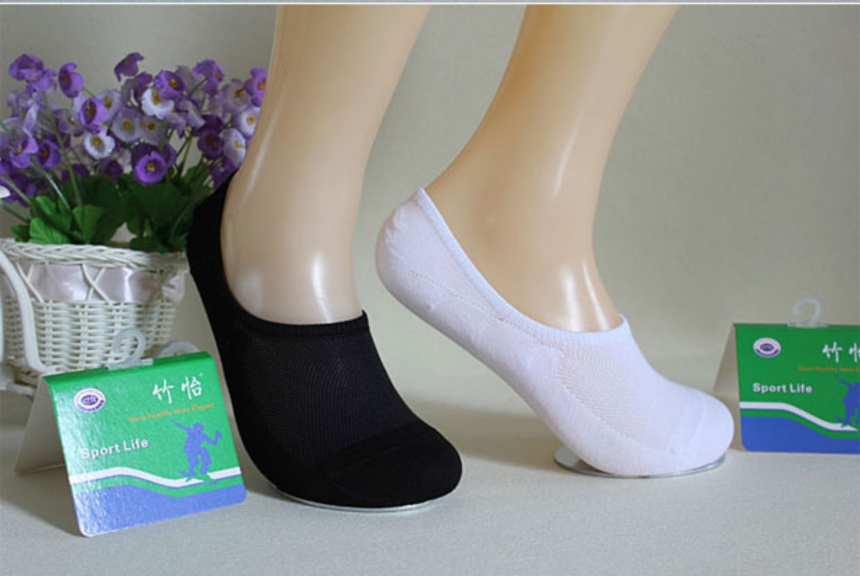 Zhuyi khử mùi vớ sợi tre vớ ngắn ống nông miệng nam mùa hè vớ đen vô hình vớ vớ thuyền ZY-16601 tất xỏ ngón