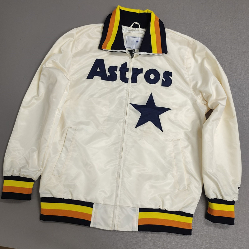 Sta Jacket Satin Baseball Jacket Astros No Padding Slight Imperfections See Description