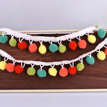 Triangle tassel wool ball lace accessories colorful diy curtain clothes skirt hem ribbon clothing decoration