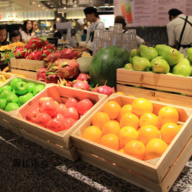 Solid wood large wood Wooden Fruit Box Supermarket Raw Fresh Vegetables Weekly Transfer Box Retro Wooden Box Containing box Custom 23