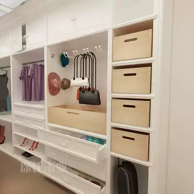 Custom storage box Wooden box layered frame solid wood basket Custom cabinet storage cabinet partition board lidless wooden box 26