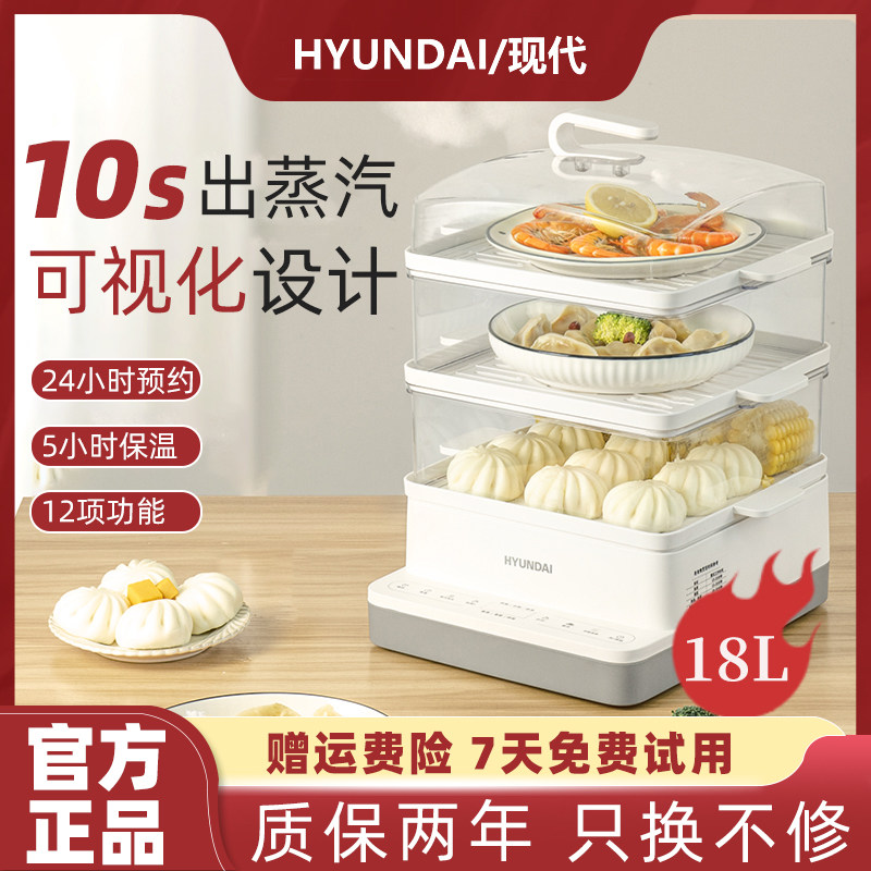 South Korean modern electric steamer Home Multi-function three-layer large capacity steam boiler Full automatic small breakfast electromechanical steam box