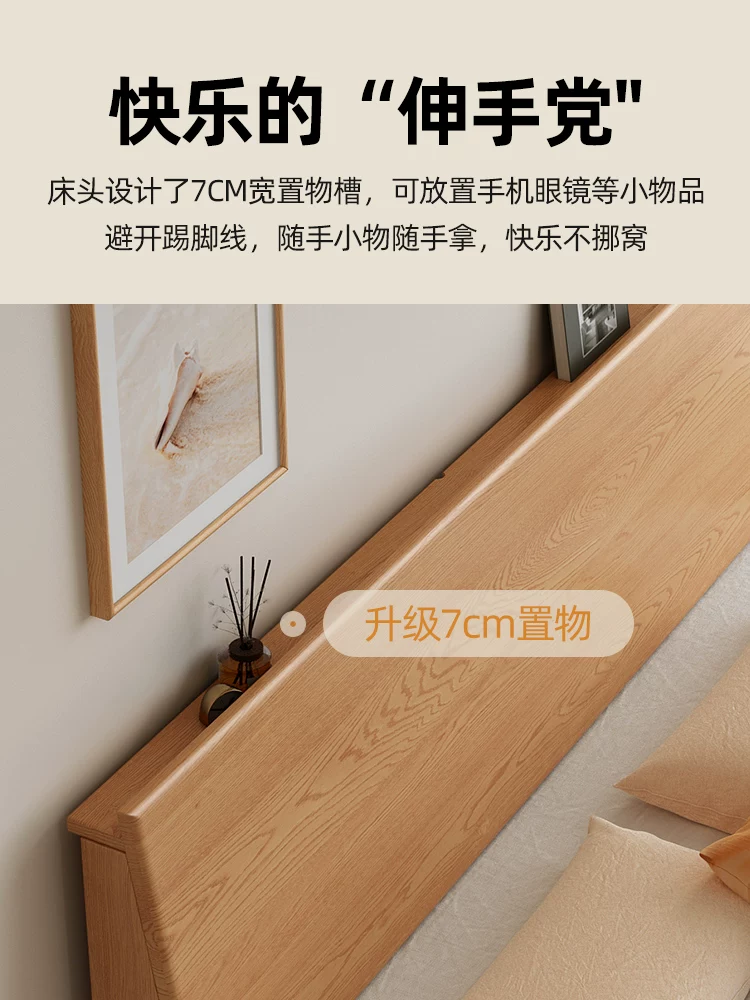Все из массива solid wood кровать современная и простая 1.8м двуспальная кровать 1.5м дом древесина кровать аренда комната 1.2м односпальная кровать рама
