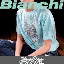 Italian native BIANCHI BIANCHI MINIBIKE classic green small bicycle leisure T-shirt azure green