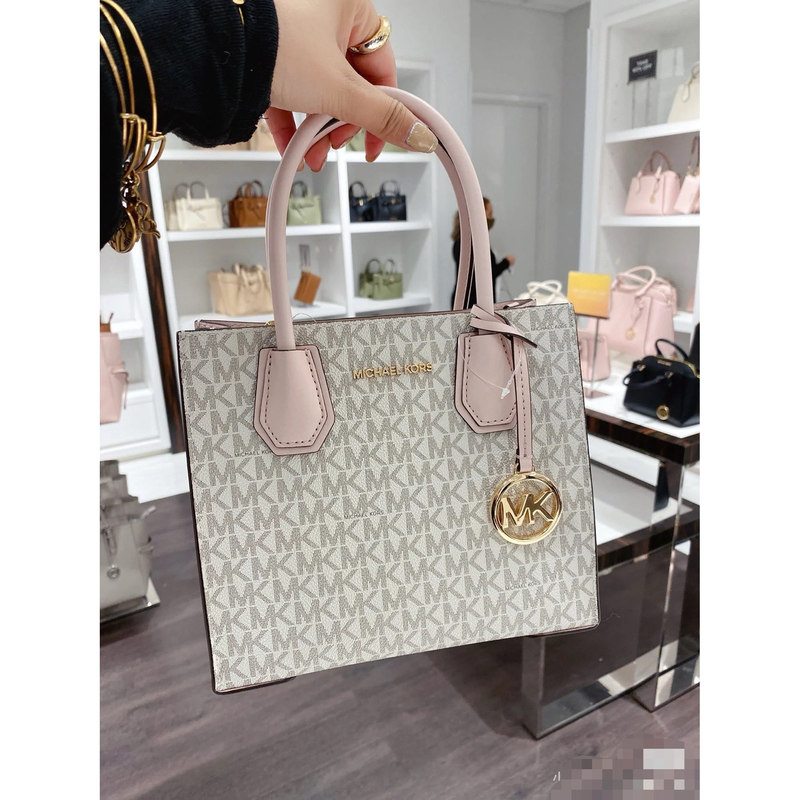 Xiaoyiyi Mk Yang Mi Style Mercer Round Logo Accordion Bag Shoulder Crossbody Handbag North American Genuine Product Direct Mail