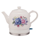 ấm siêu tốc mini 0.5 lít Jingdezhen màu gốm hoa mẫu đơn ấm đun nước điện Phnom Penh lá sen màu xanh và trắng sứ binh dun nuoc