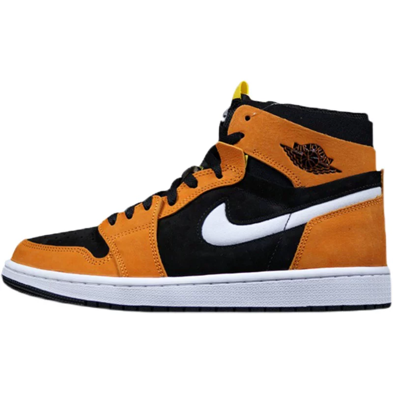 Кроссовки баскетбол Jordan 1 High Zoom CMFT Joe Yiyi AJ1 high-top черные с желтым и коричневым CT0978-002