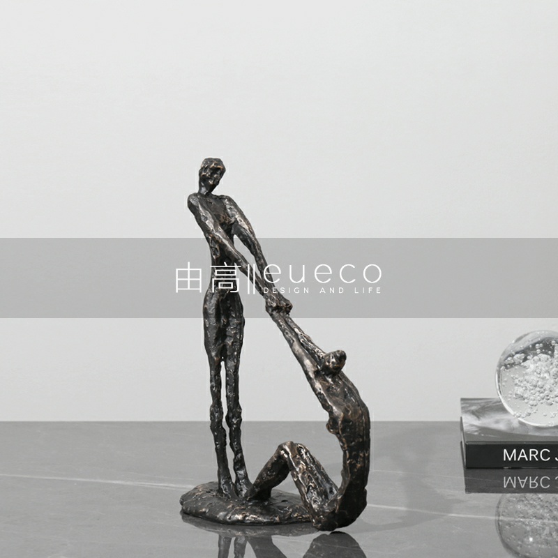 Brief Modern Cast Iron Art Soft Decoration Creative Abstract Figure Sculpture Pendulum-like Sample House Display Center Furnishing